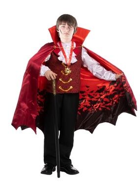 Spooktacular Creations Kids Vampire Costume Cape Vest Set Youth Small Red